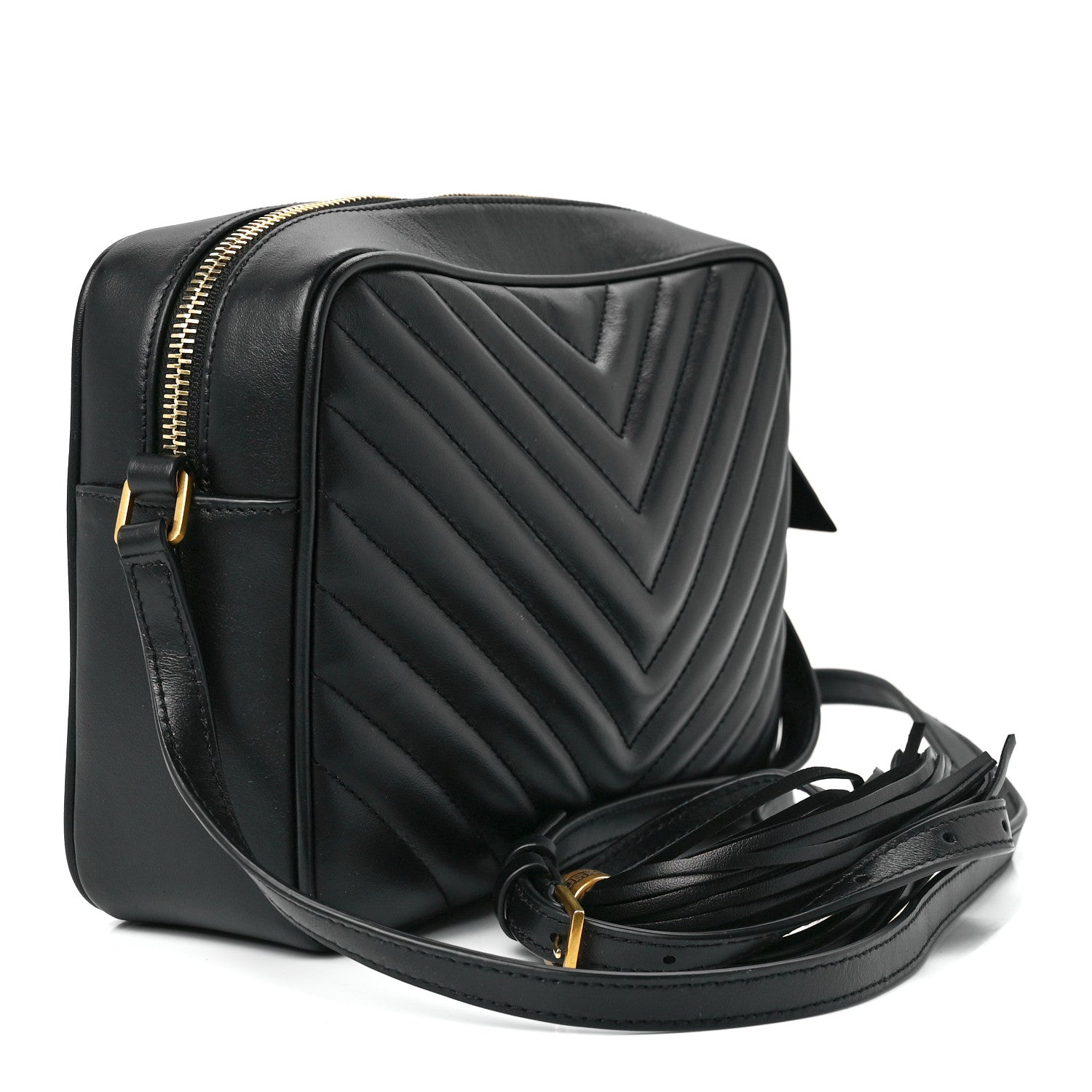 Saint Laurent Calfskin Matelasse Monogram Lou Camera Bag Black 3 of 11