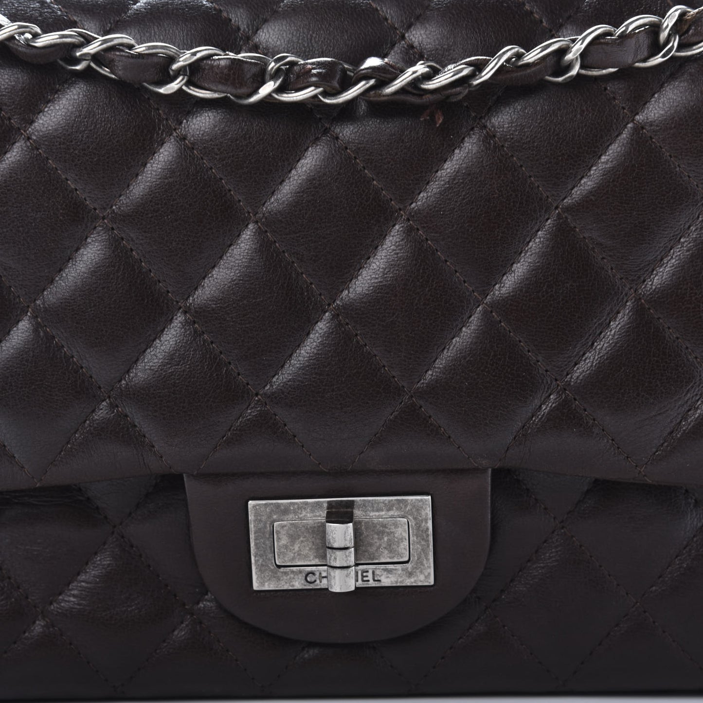 Aged Calfskin Quilted 2.55 Reissue 225 Flap Brown