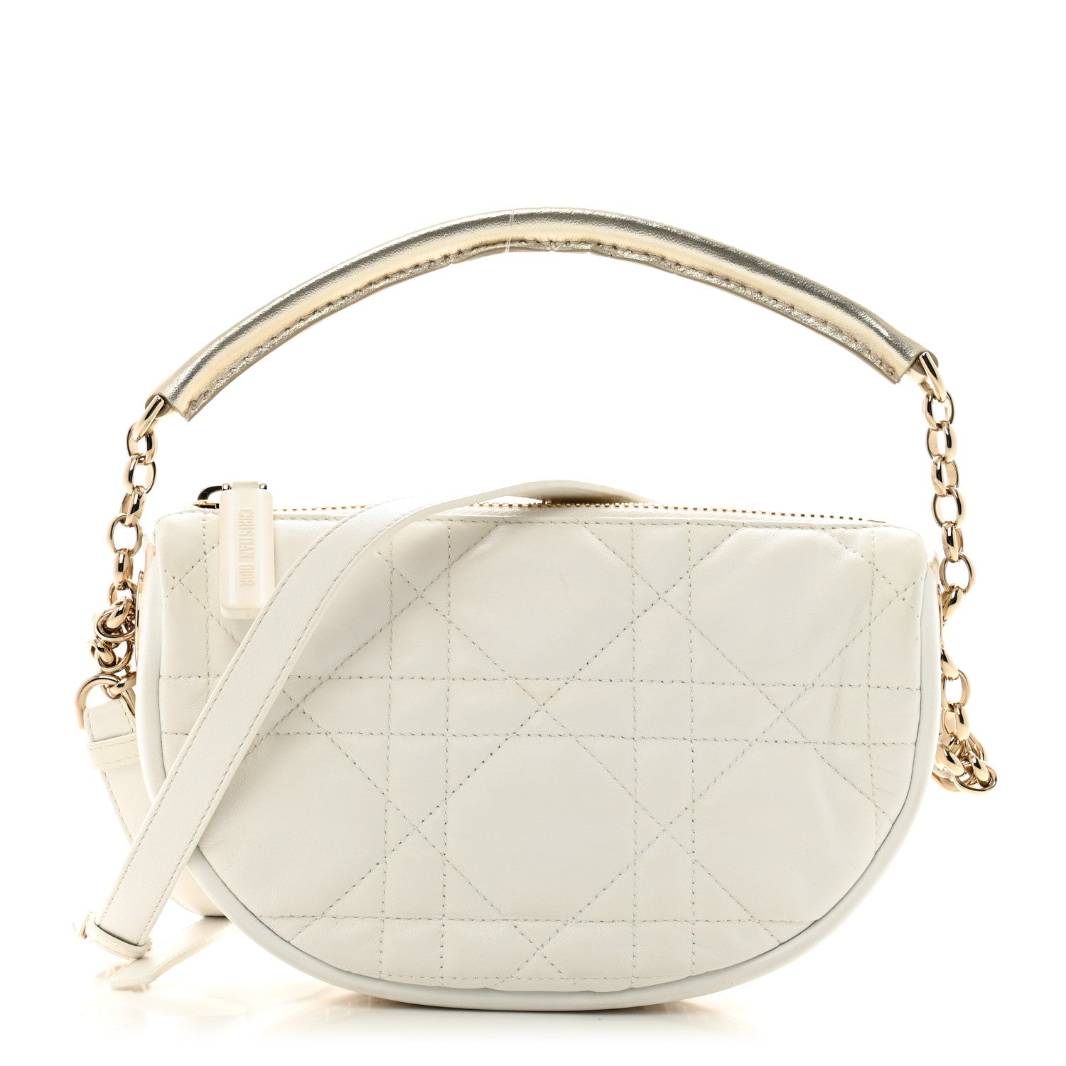 Christian Dior Lambskin Cannage Small Dior Vibe Hobo Bag Latte 1 of 15