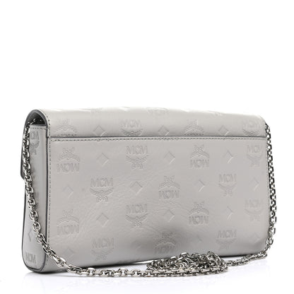 MCM Calfskin Ottomar Wallet On Chain Grey 3 of 10