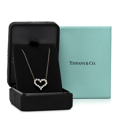 Tiffany 18K Yellow Gold Diamond Small Heart Pendant Necklace 5 of 5