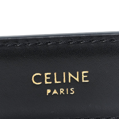 Celine Box Calfskin Medium 25mm Triomphe Belt Black 80 32 Black 5 of 5