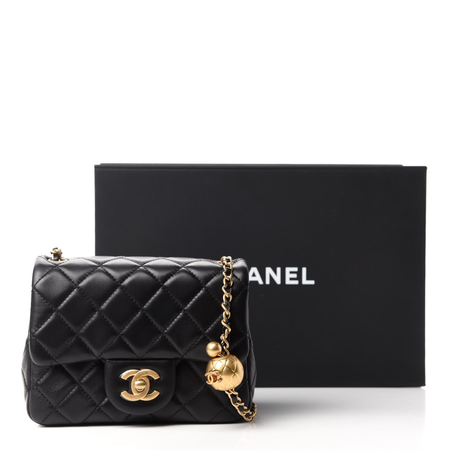 Chanel Lambskin Quilted Mini Pearl Crush Flap Black 11 of 11