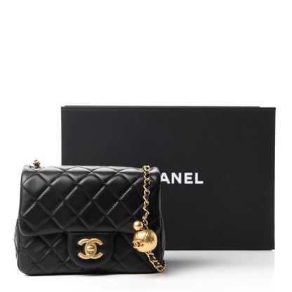 Chanel Lambskin Quilted Mini Pearl Crush Flap Black 11 of 11
