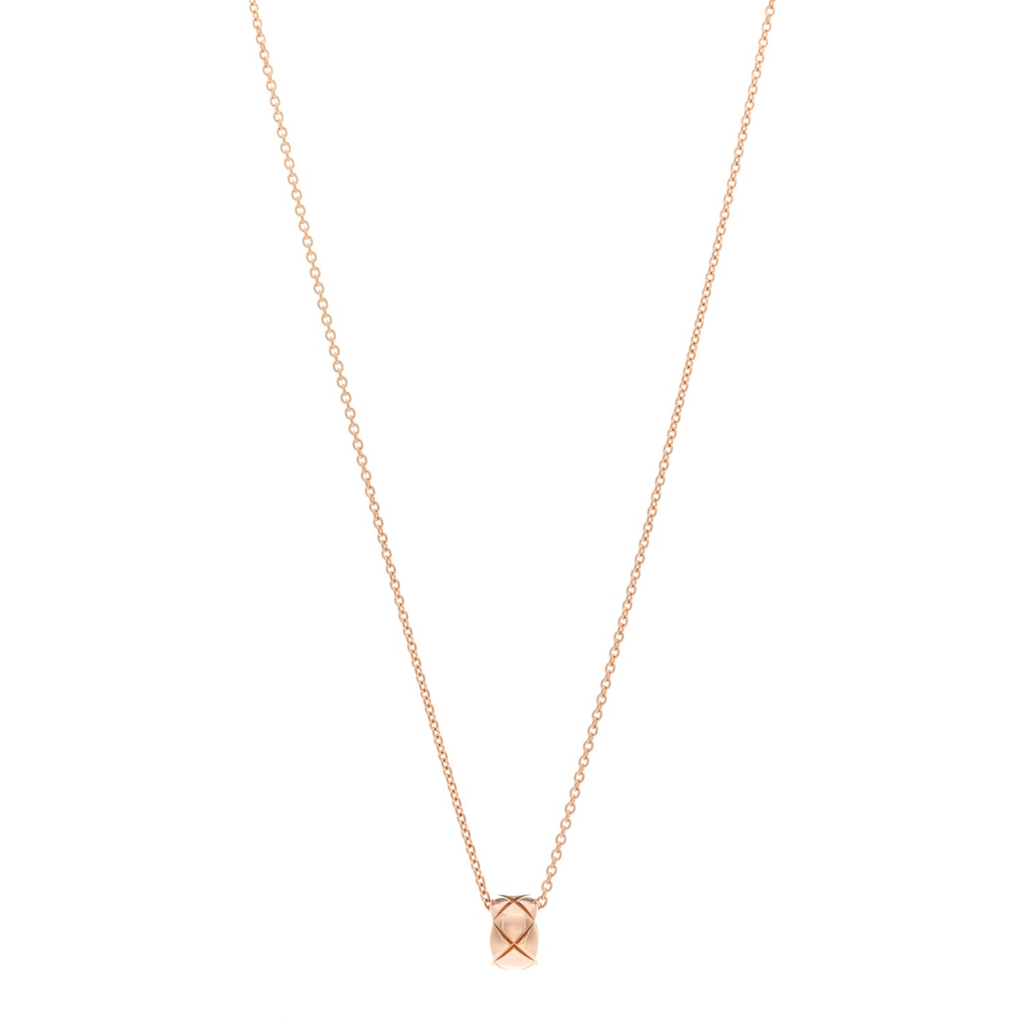 18K Beige Gold Coco Crush Round Pendant Necklace