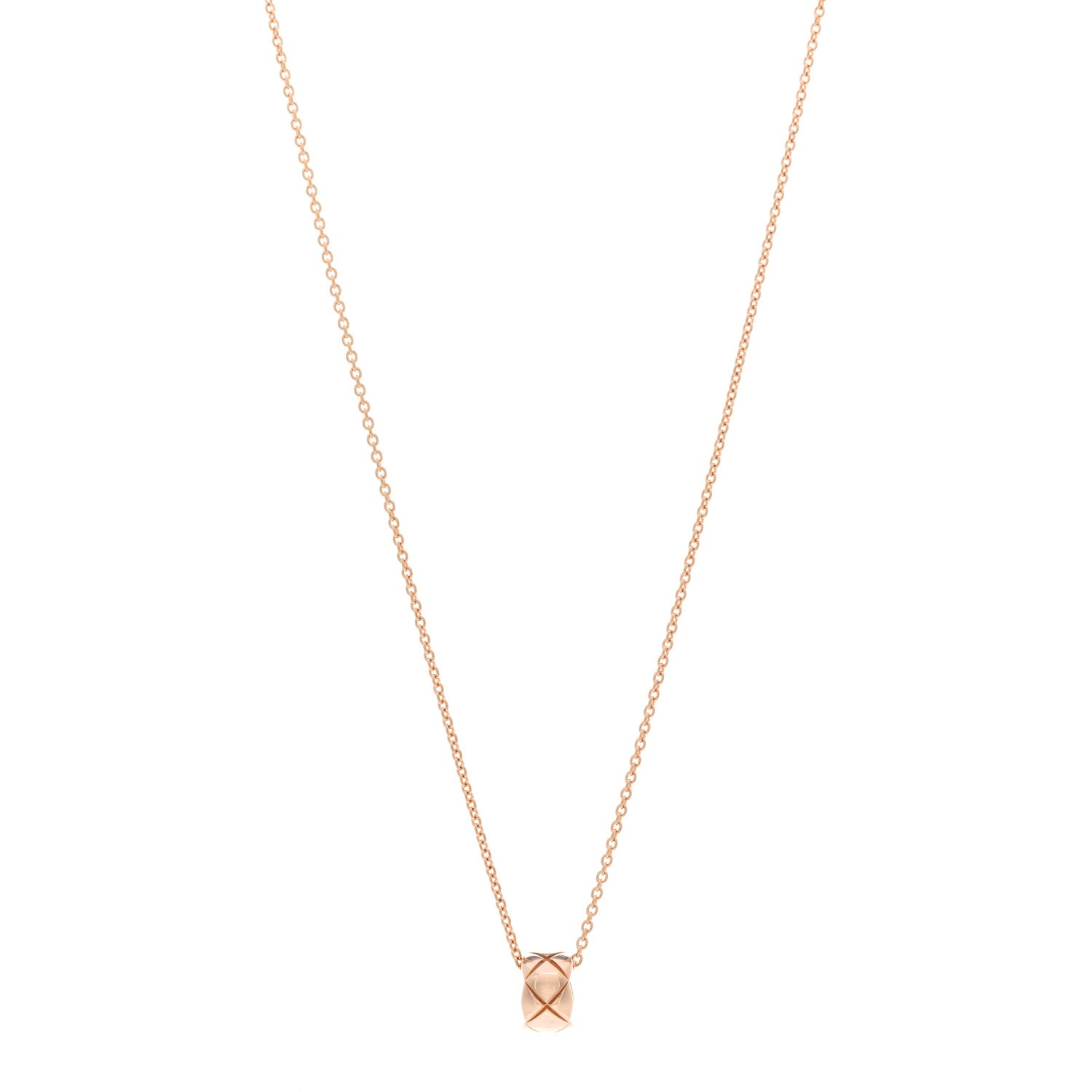 Chanel 18K Beige Gold Coco Crush Round Pendant Necklace 1 of 5