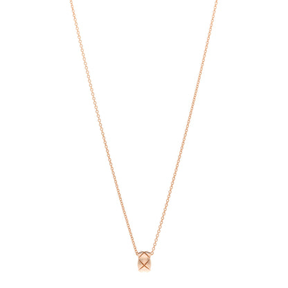 Chanel 18K Beige Gold Coco Crush Round Pendant Necklace 1 of 5