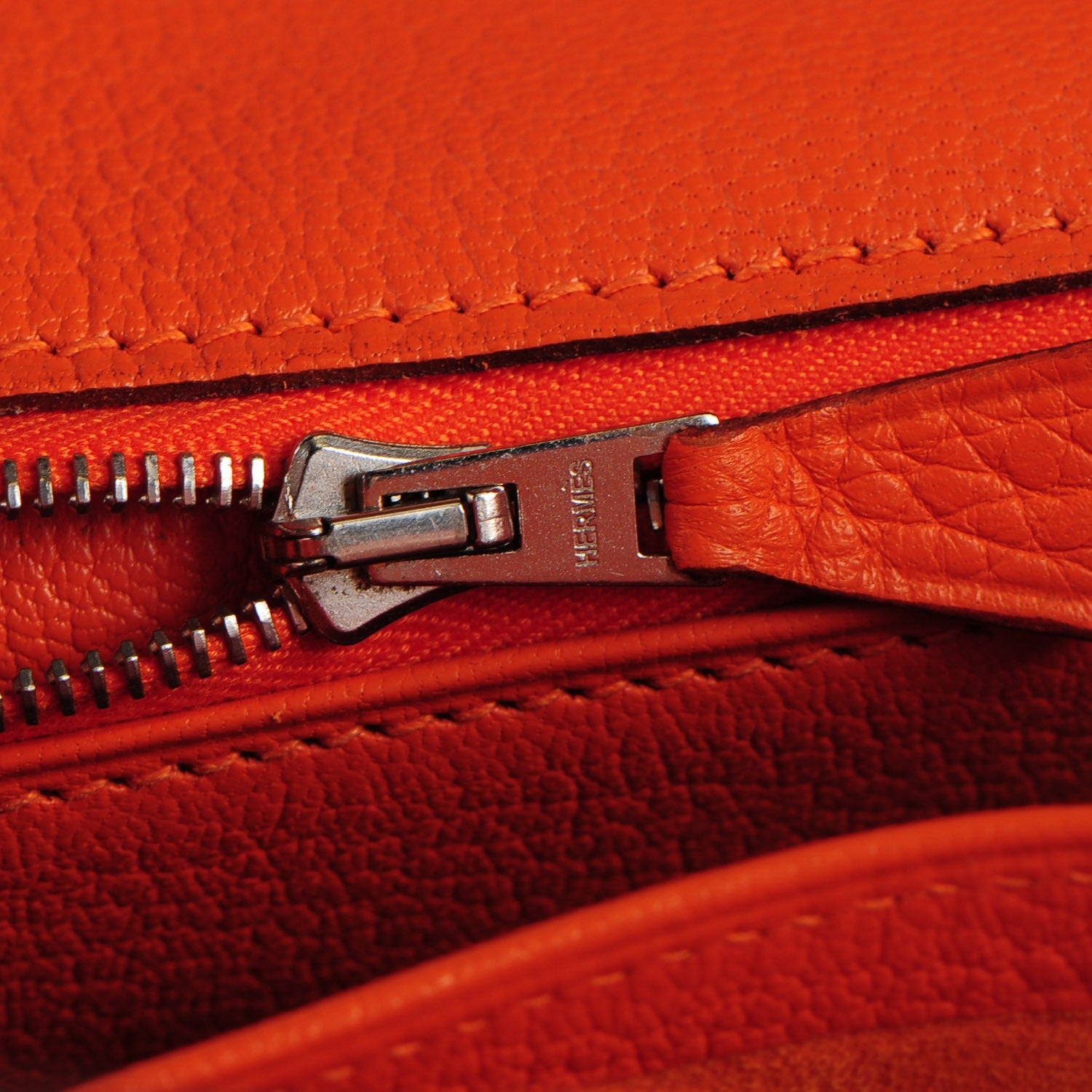 Hermes Taurillon Clemence Birkin 35 Orange 17 of 27