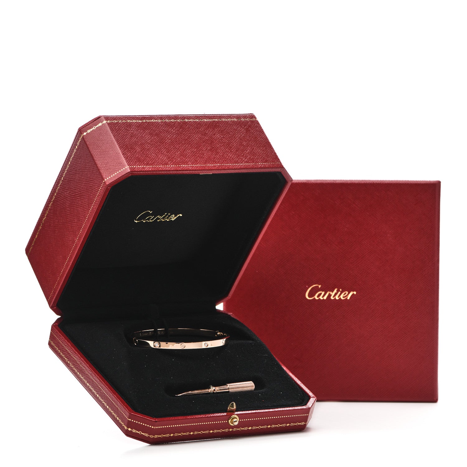 Cartier 18K Pink Gold 6 Diamond Small LOVE Bracelet 17 5 of 5