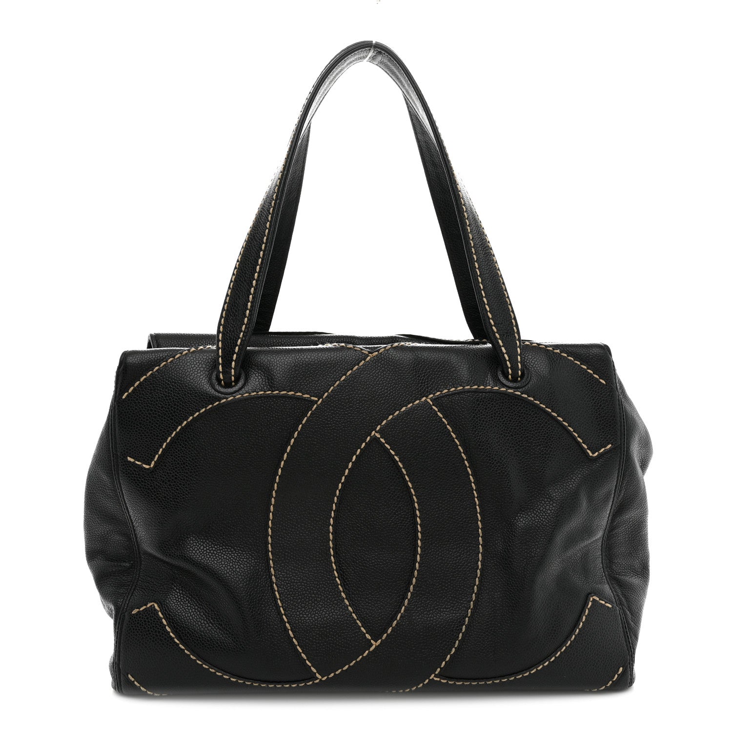 Chanel Caviar CC Stitched Medium Tote Black 1 of 11