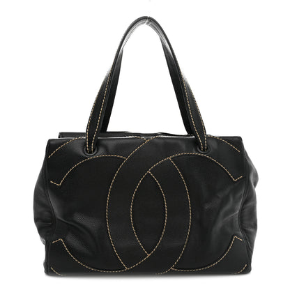 Chanel Caviar CC Stitched Medium Tote Black 1 of 11