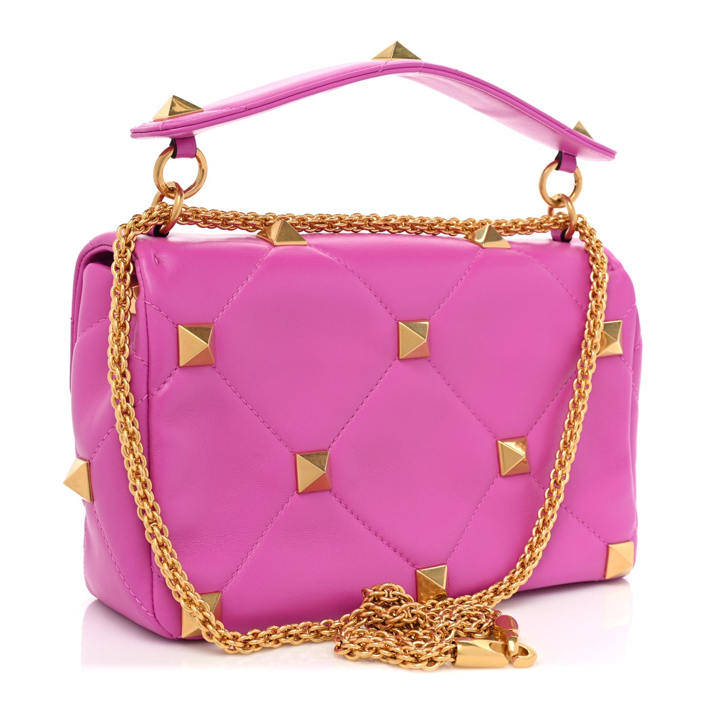 Nappa Large Roman Stud Shoulder Bag Radiant Orchid