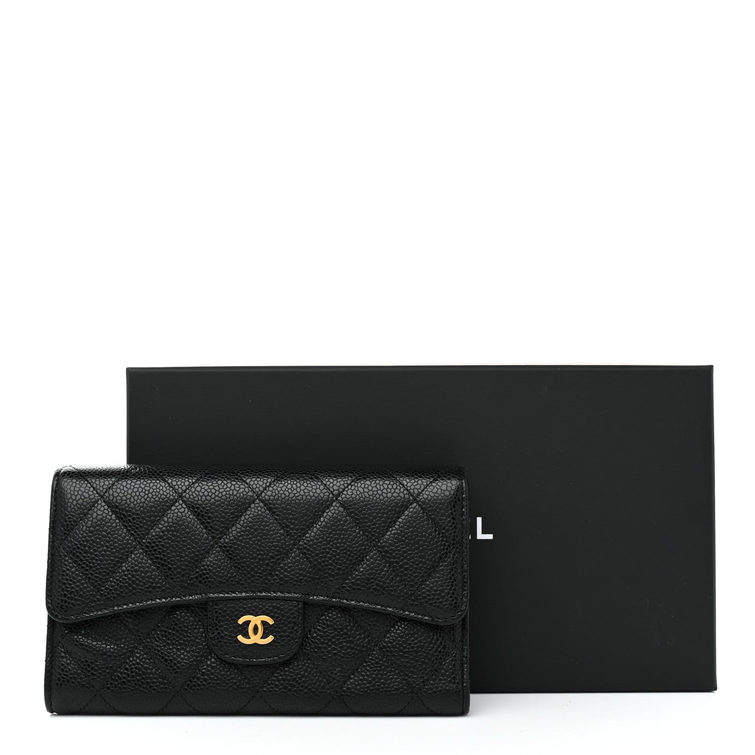 Chanel Caviar Quilted Long Flap Wallet Black 9 of 9