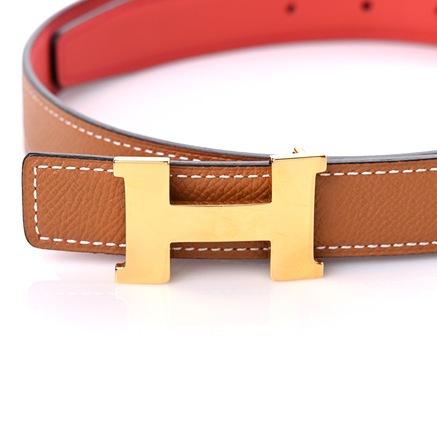 Hermes Swift Epsom 24mm Mini Constance H Belt 85 Sanguine Gold 4 of 5