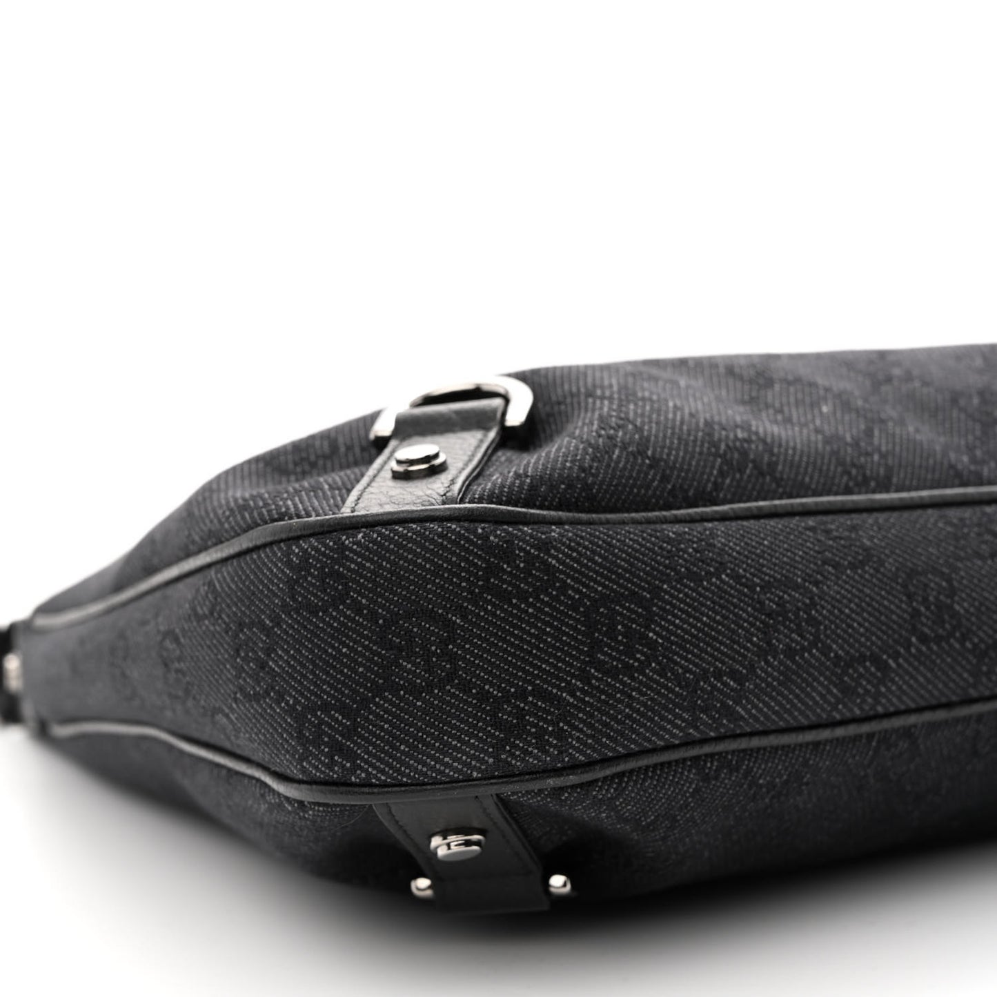 Denim Monogram Abbey D Ring Hobo Black