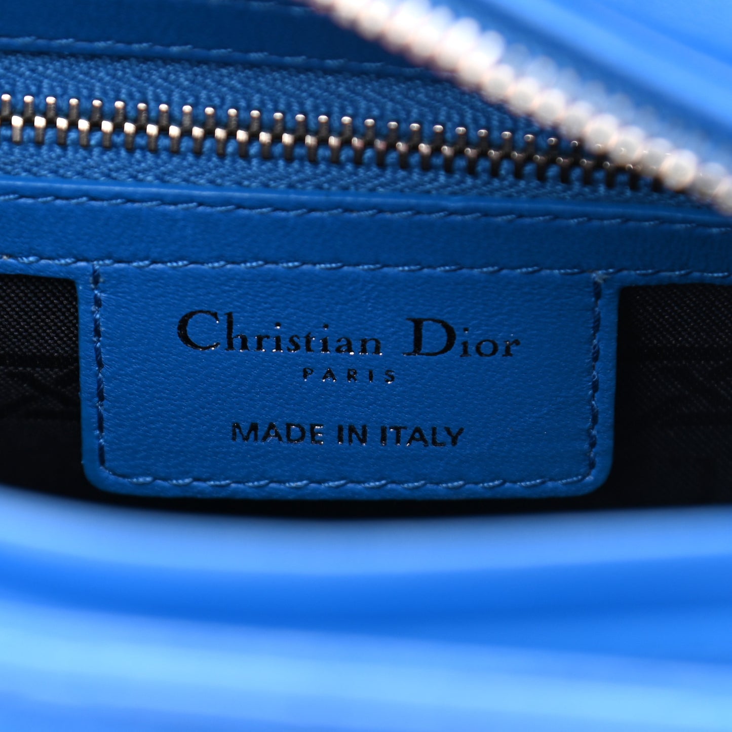 Lambskin Cannage Medium Lady Dior Blue Persan