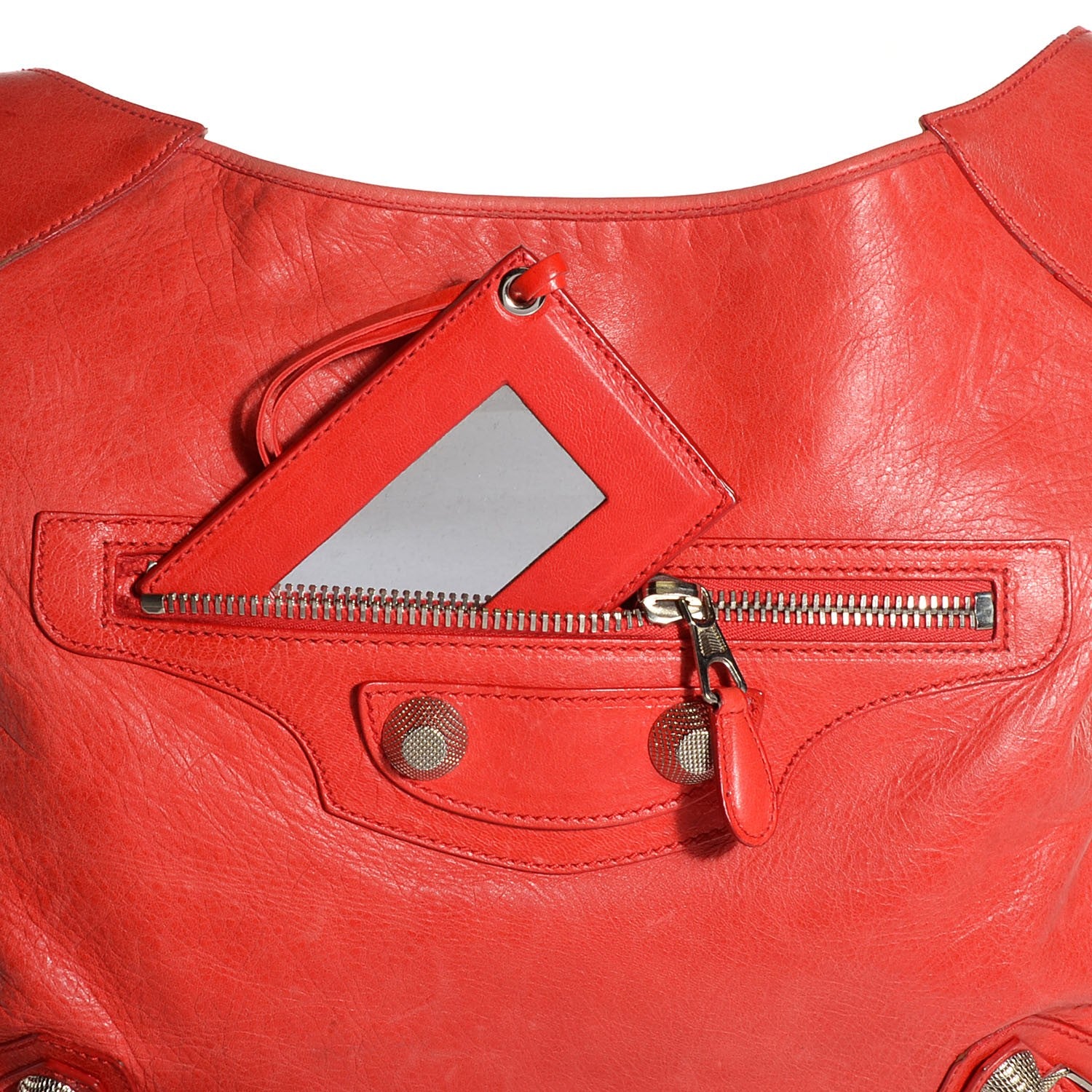 Balenciaga Agneau Giant 21 Silver Hardware Besace Hobo Vermillion 10 of 10