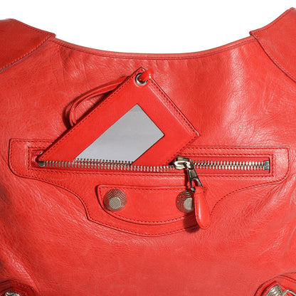 Balenciaga Agneau Giant 21 Silver Hardware Besace Hobo Vermillion 10 of 10