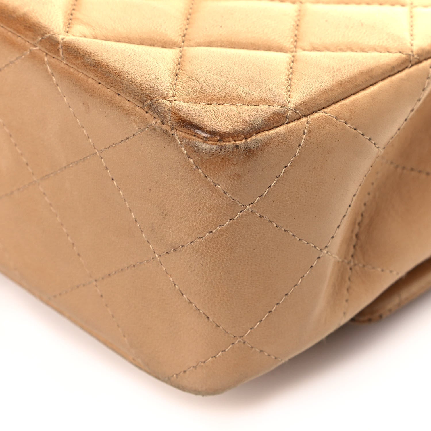 Chanel Lambskin Quilted Medium Double Flap Beige 11 of 12
