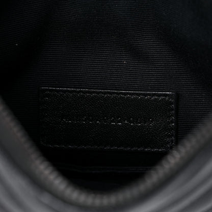 Saint Laurent Grain De Poudre Chevron Monogram Bill Pouch Black 7 of 17