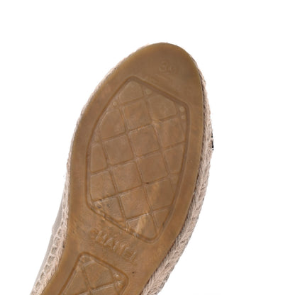 Chanel Canvas Grosgrain CC Espadrilles 39 Beige Black 15 of 19