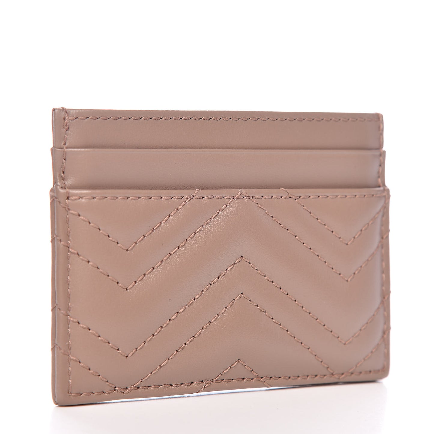 Calfskin Matelasse GG Marmont Card Holder Porcelain Rose