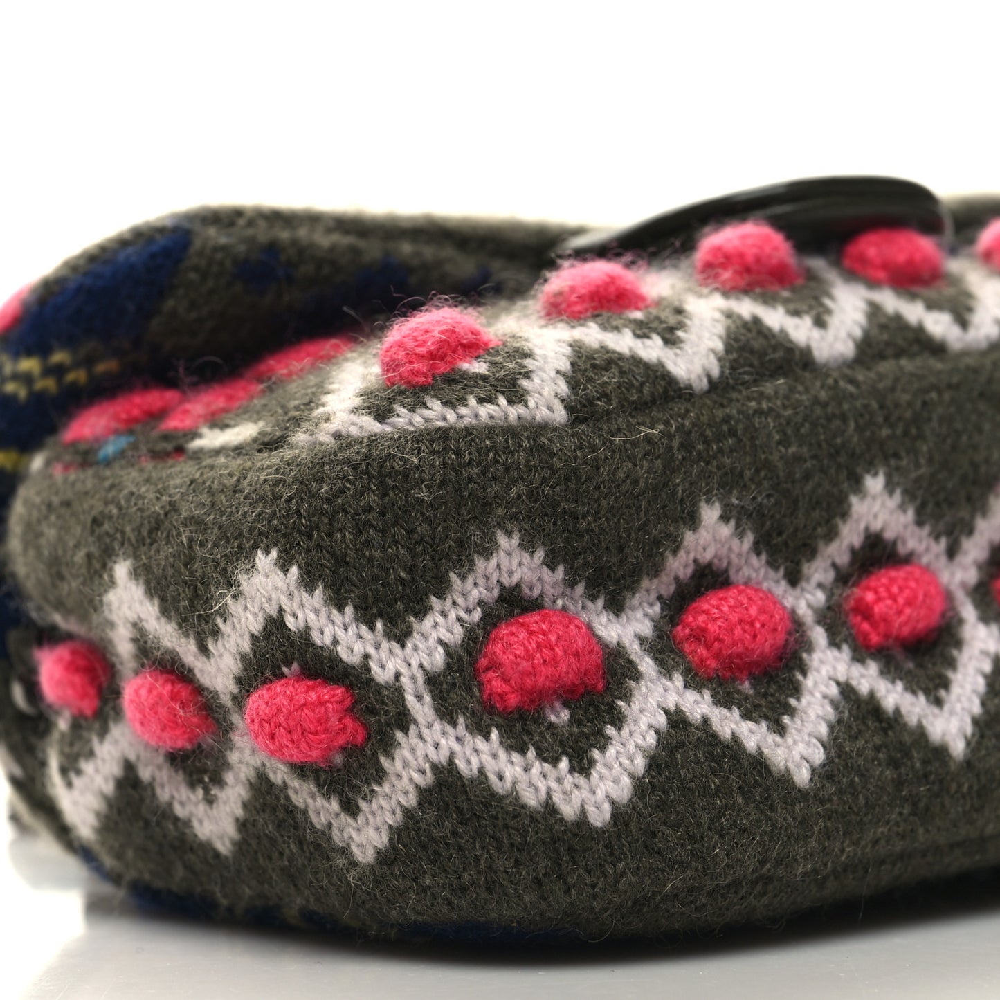 Cashmere Knit Extra Mini Single Flap Khaki Multicolor