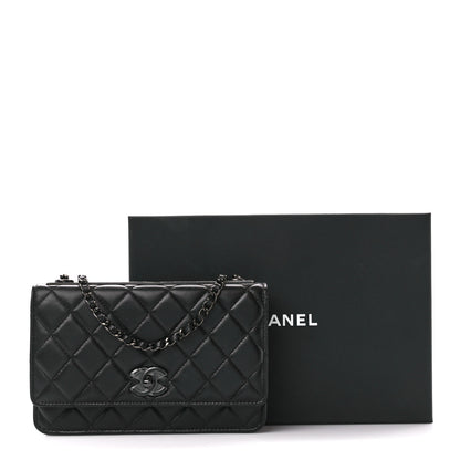 Chanel Lambskin Quilted Trendy CC Wallet On Chain WOC So Black 13 of 13