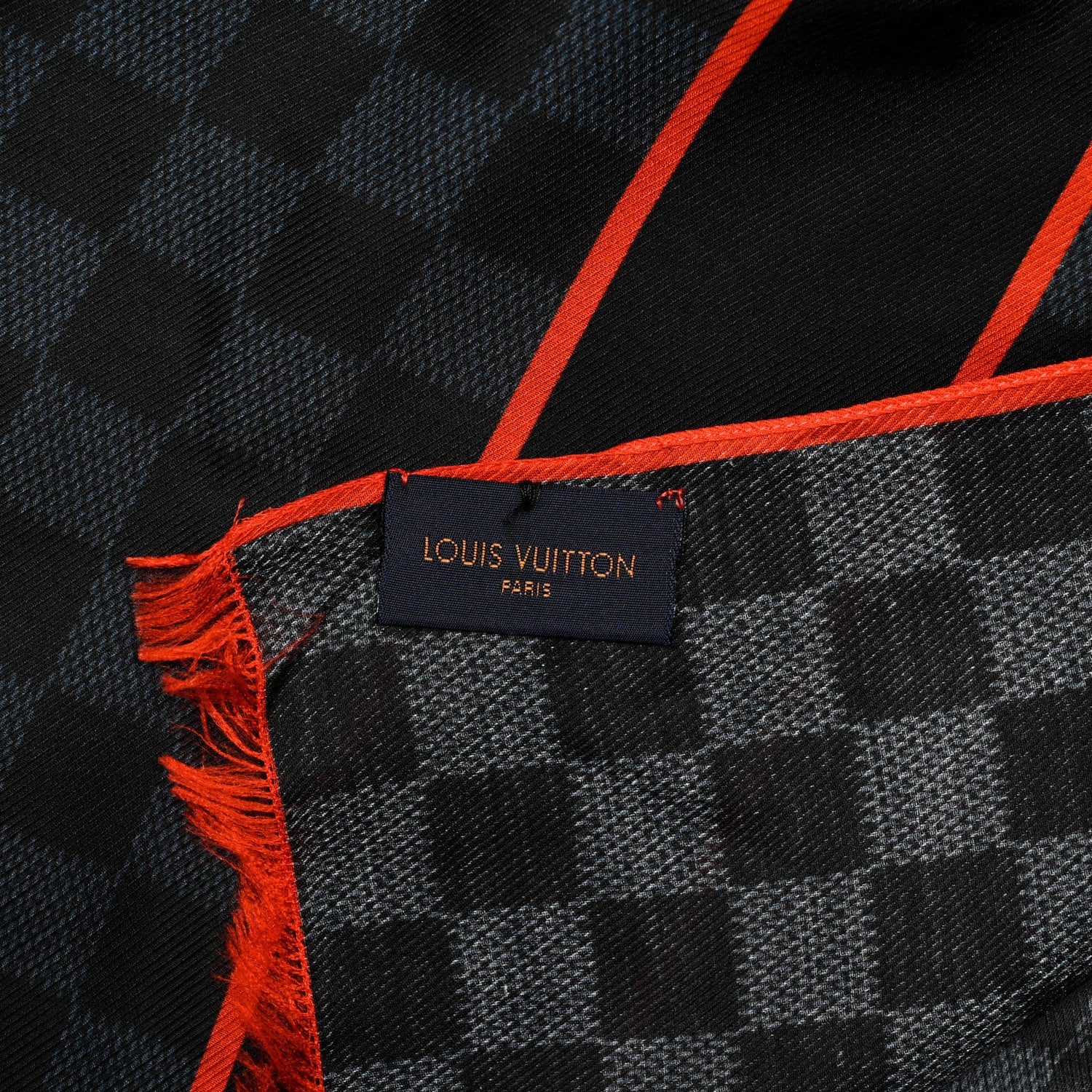 Louis Vuitton Cotton Silk Damier Cobalt Race Stole 3 of 3