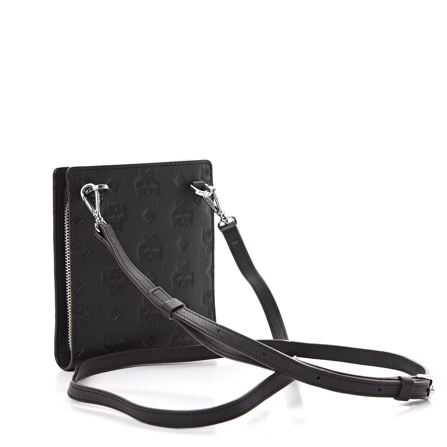 MCM Calfskin Ottomar Monogram Multi-Function Lanyard Black 2 of 12
