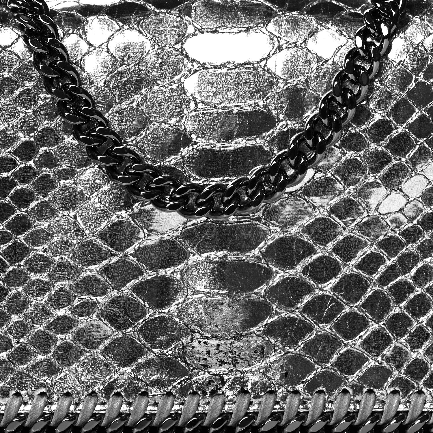 Stella McCartney Metallic Alter Snakeskin Falabella Crossbody Bag Silver 8 of 11