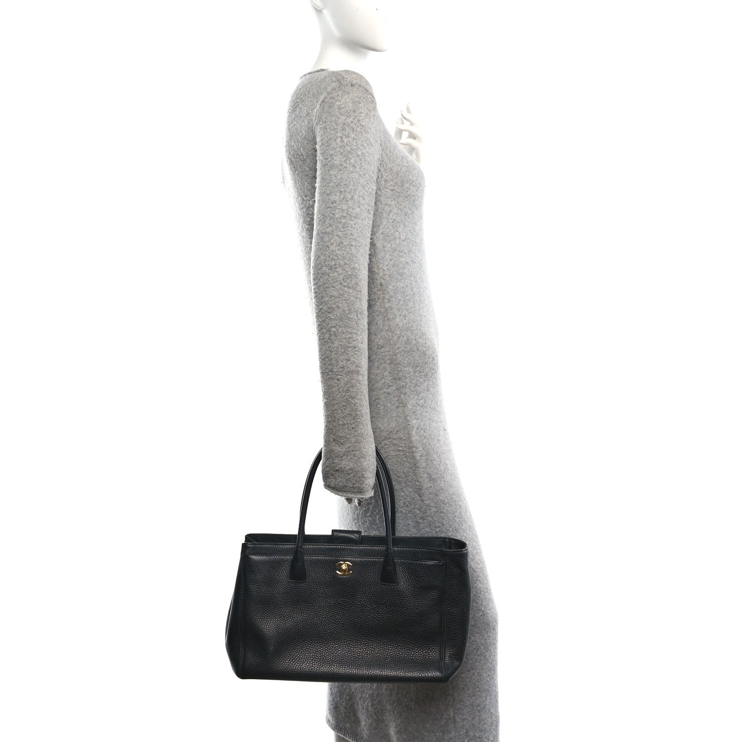 Chanel Calfskin Cerf Executive Shopper Tote Black 3 of 21