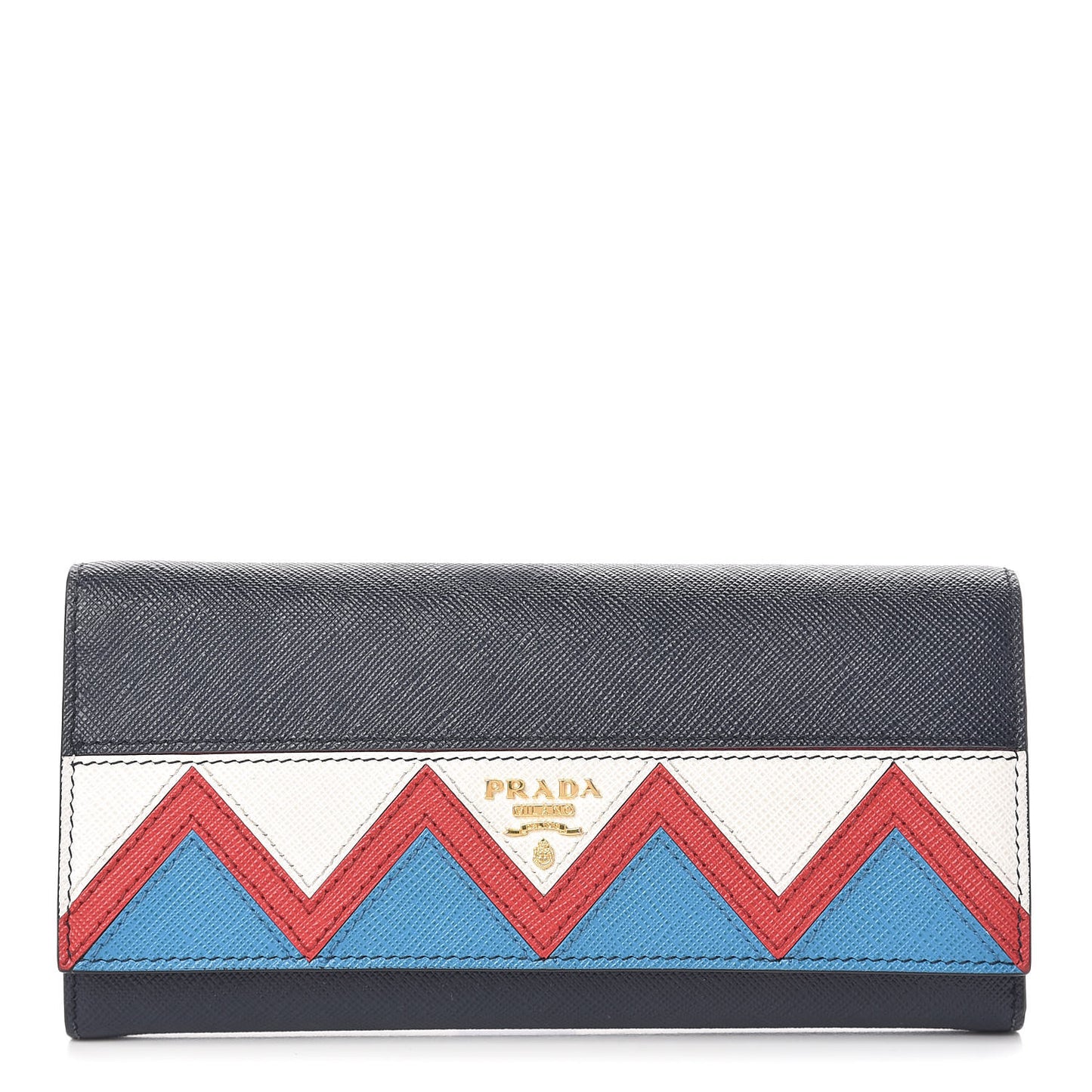 Saffiano Greche Flap Continental Wallet Baltico Rosso