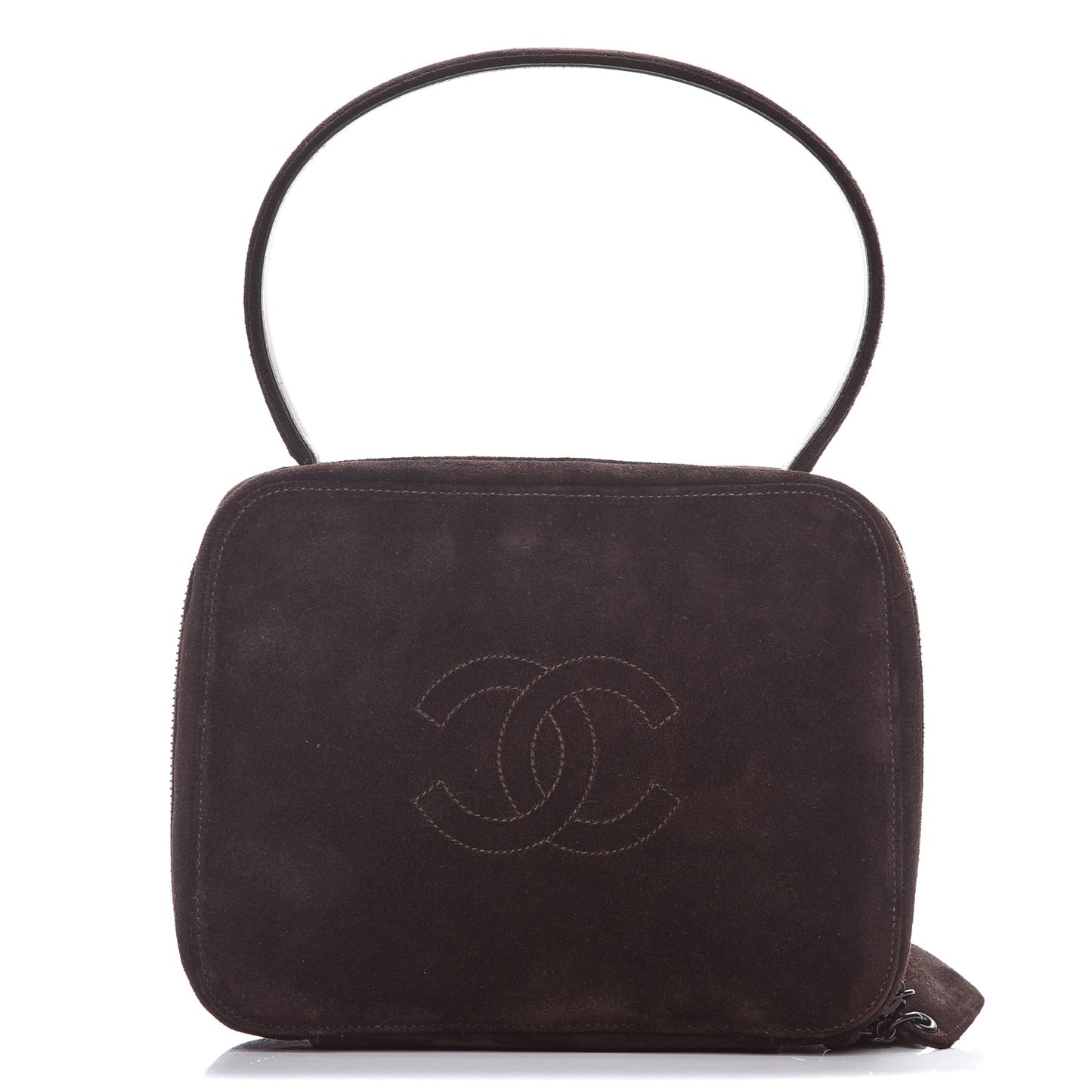 Suede Box Bag Dark Brown