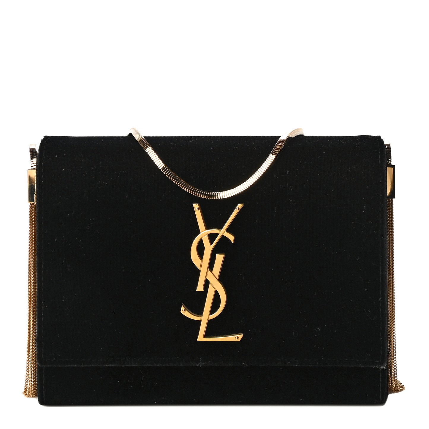Velvet Monogram Small Kate Slide Chain Crossbody Box Bag Black