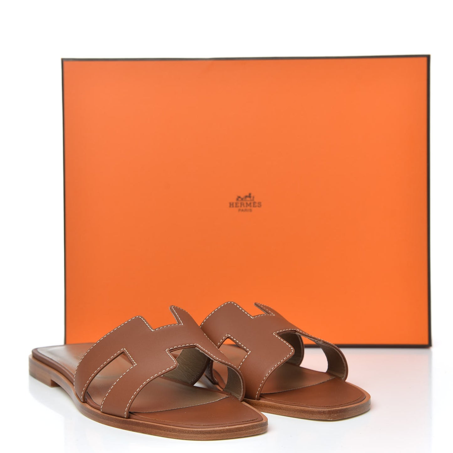 Box Calfskin Oran Sandals 38 Gold