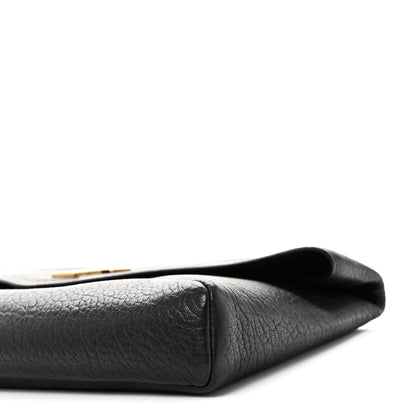 Saint Laurent Grained Lambskin Cassandre Envelope Pouch Black 9 of 9