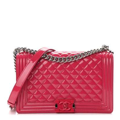Chanel Patent Calfskin New Medium Plexiglass Boy Flap Pink 1 of 9