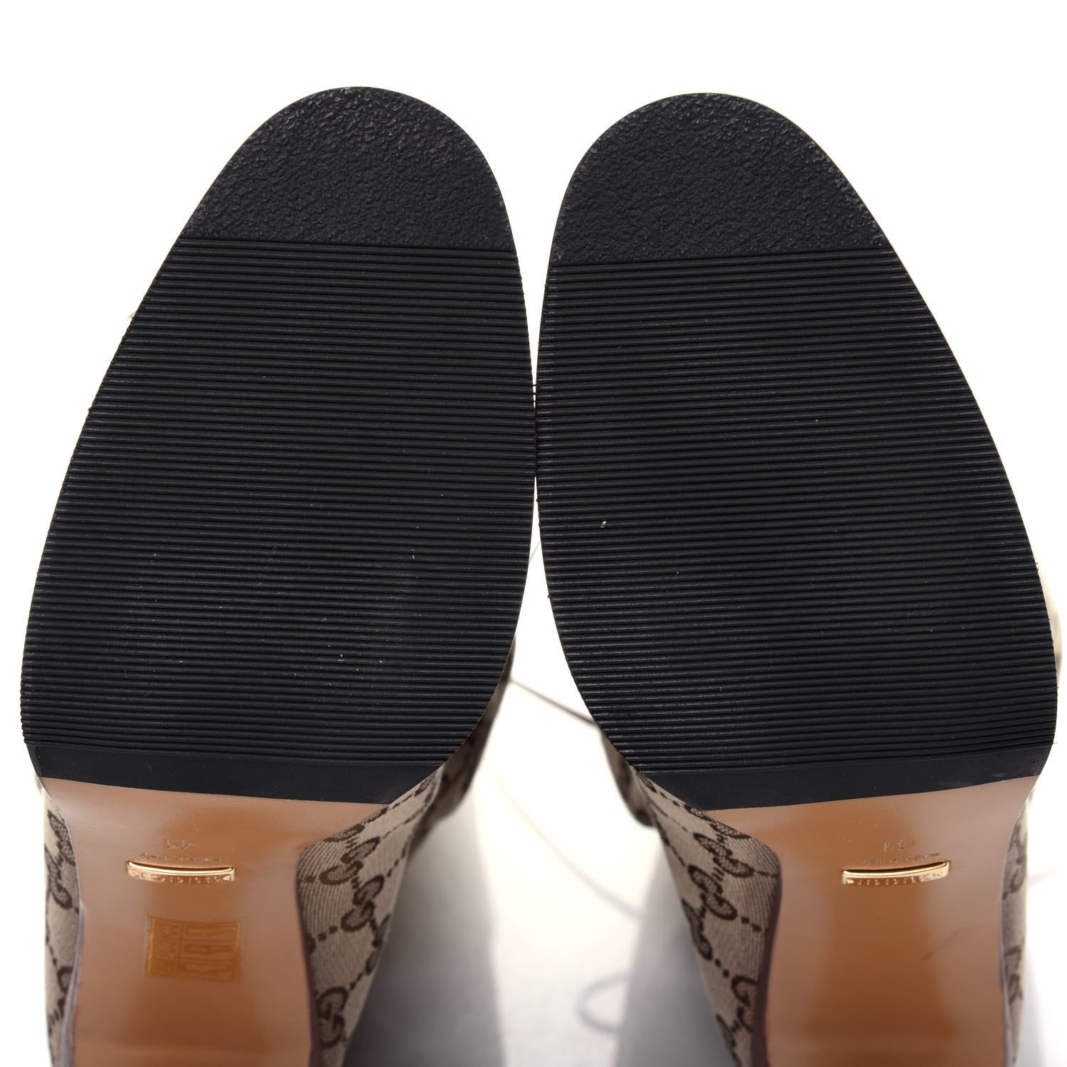 Gucci Monogram Lisa Mid Heel Boots 41 Beige Ebony 9 of 10