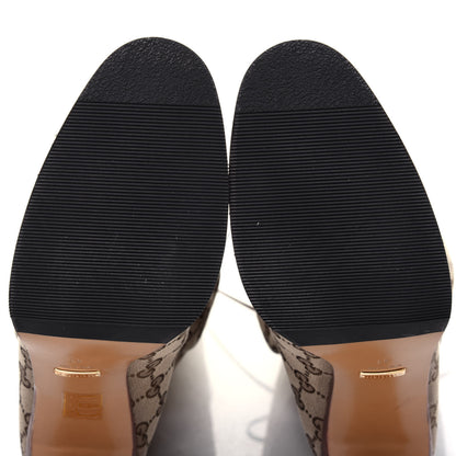 Gucci Monogram Lisa Mid Heel Boots 41 Beige Ebony 9 of 10