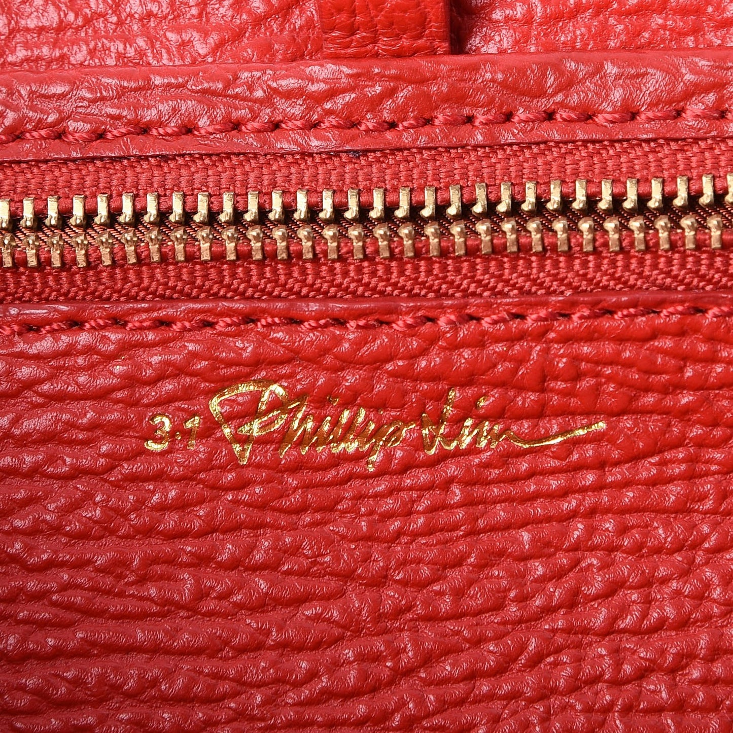3.1 Textured Calfskin Mini Pashli Satchel Red