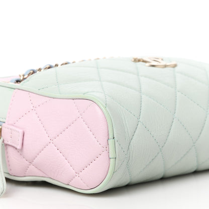 Chanel Goatskin Quilted Tri-Color Small In & Out Camera Case Green Blue Pink 11 of 12