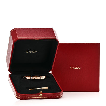 Cartier 18K Pink Gold 4 Diamond LOVE Bracelet 16 9 of 9