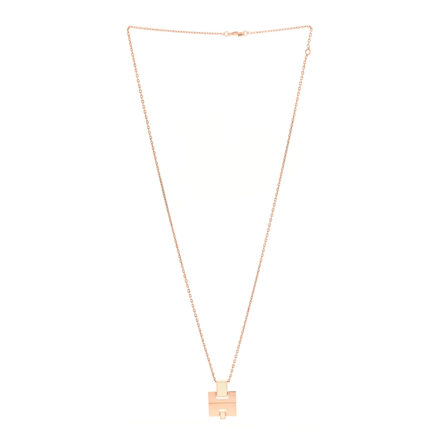 Rose Gold Plated Lacquered Eileen Pendant Necklace Craie