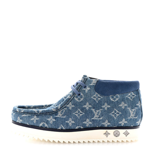 Monogram Denim Mods Ankle Boot 8 Blue