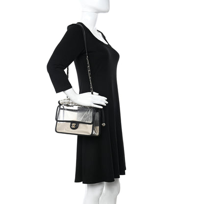 Chanel Lambskin PVC Sand By The Sea Flap With Pearl Strap Black 2 of 11