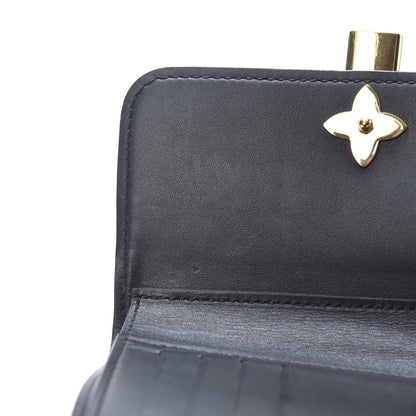 Louis Vuitton Monogram Flower Lock Compact Wallet Black 8 of 13
