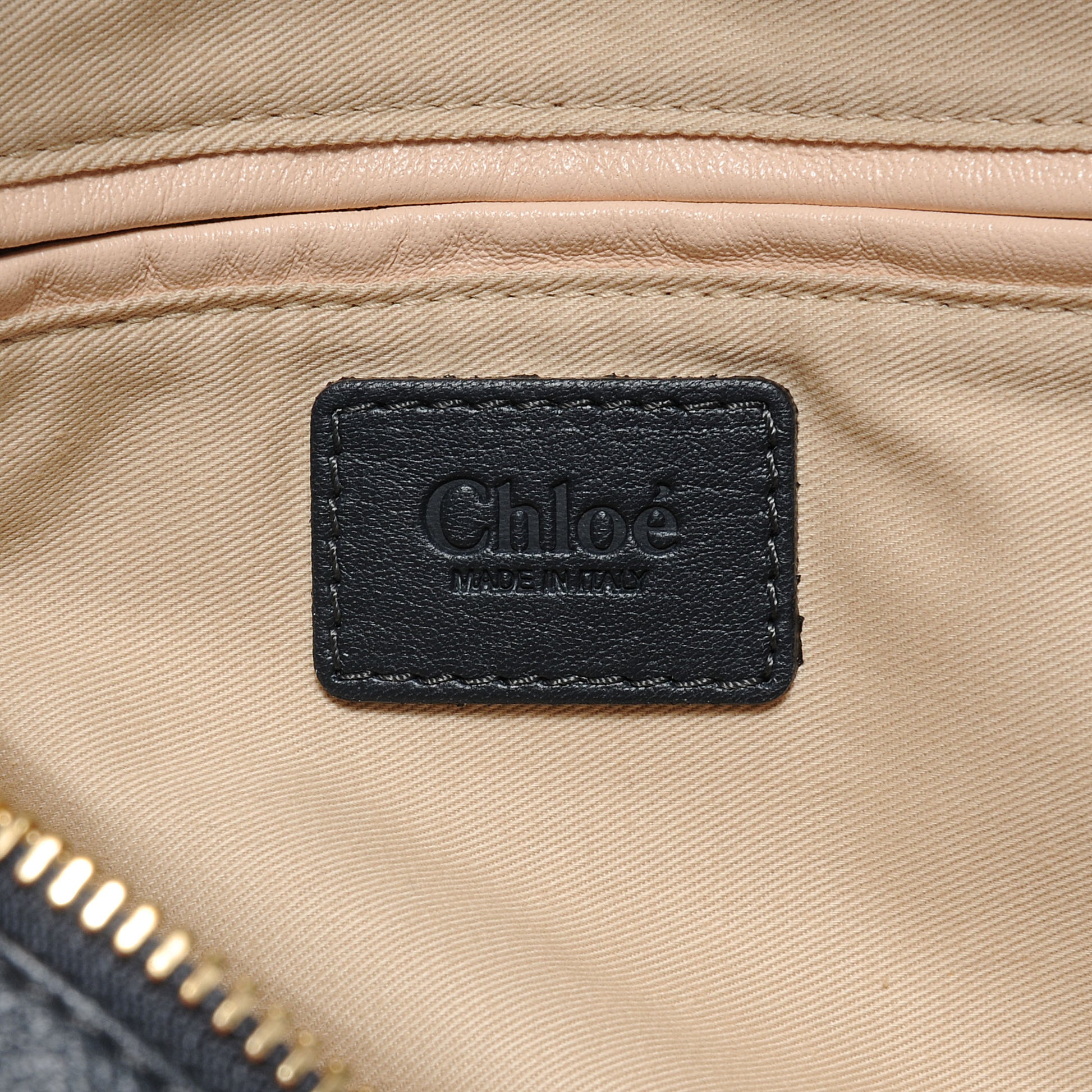 Chloe Leather Medium Military Paraty Black Bat 6 of 7