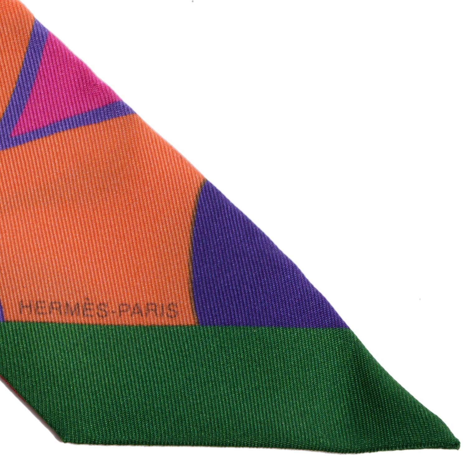 Hermes Silk Graff Graffiti Twilly Vert Fuchsia Orange 3 of 5
