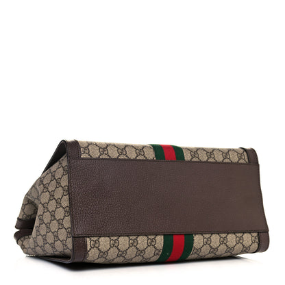 Gucci GG Supreme Monogram Web Medium Ophidia Tote Bag Brown 4 of 10